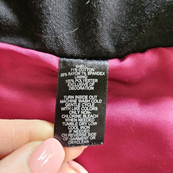 WHBM Black Faux Velvet Tuxedo Jacket Size 6 | Elegant Blazer Evening Wear - Picture 5 of 8